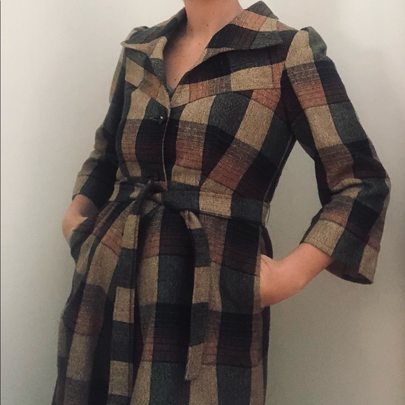 Vintage plaid coat - Picture 3 of 12